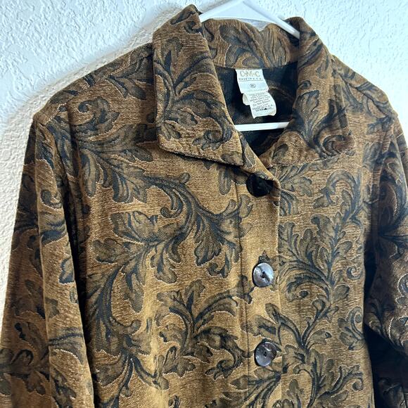 C.M.C. Cotton Brocade Tapestry Sabrina Witchy Jacket Womens Size XL Vintage - Picture 3 of 5